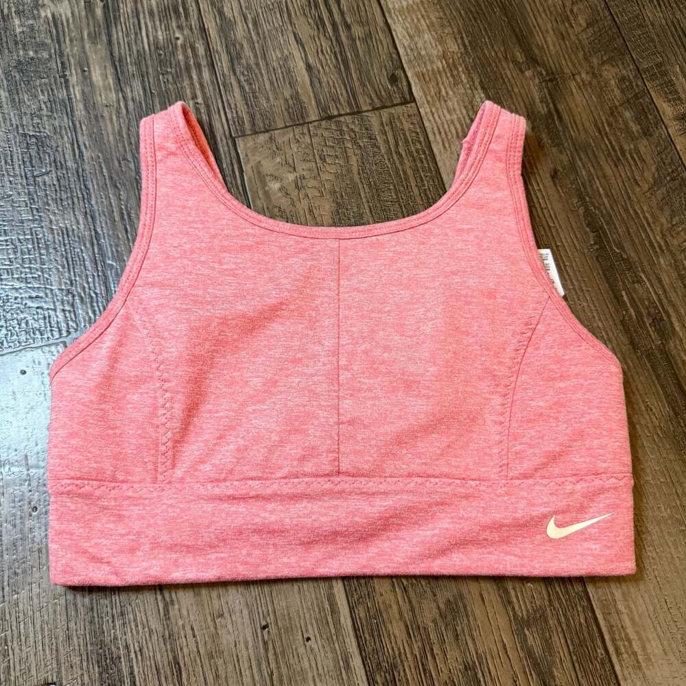 Nike Women's Seamless Racerback Sports Bra in Coral Heather Large